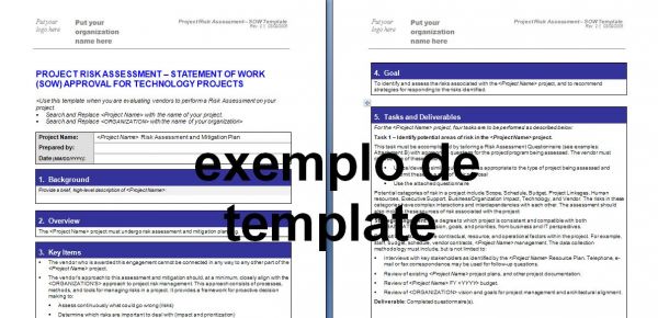 Declaração de trabalho SOW para avaliação de risco externa